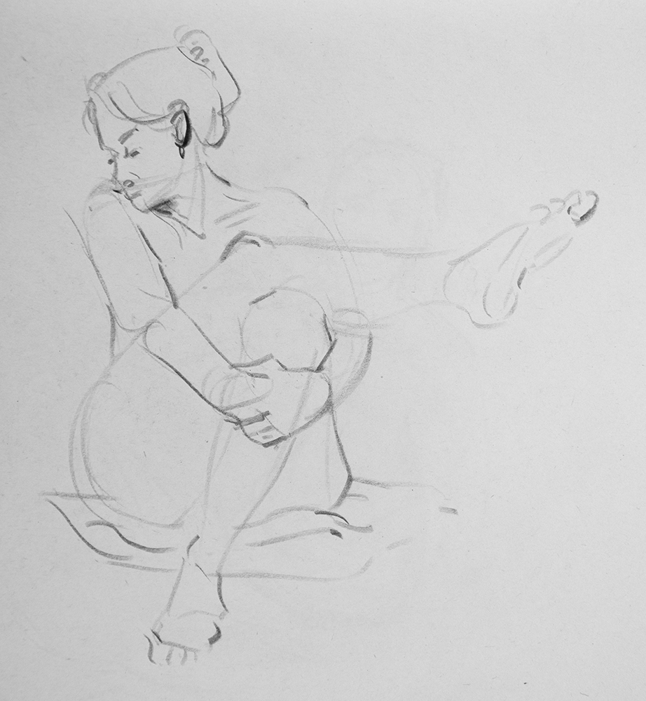 Nude Elven Girls Pencile Drawing